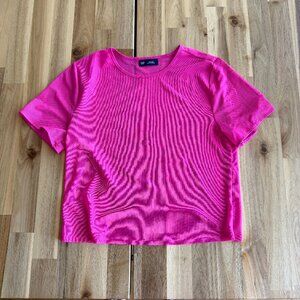 GAP Mesh Crop T-Shirt Bright Pink M